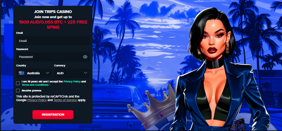Registration and Login on Tips Casino Trip Casino Registration