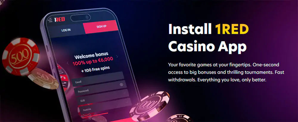 1Red Casino mobile app Mobile application in 1Red Casino