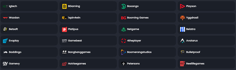 Game developers at Bitvegas.io Casino Bitvegas.io Casino game developers