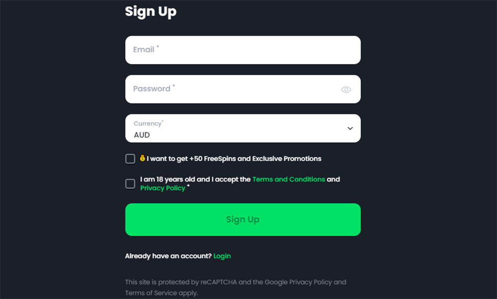 Register at Bitvegas.io Casino Sign up for Bitvegas.io Casino