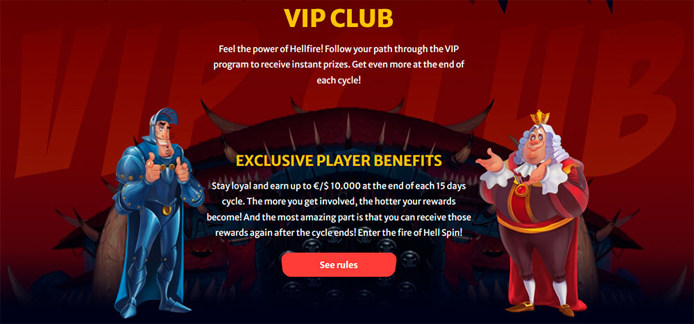 Hell Spin VIP Bonus Hell Spin Casino VIP
