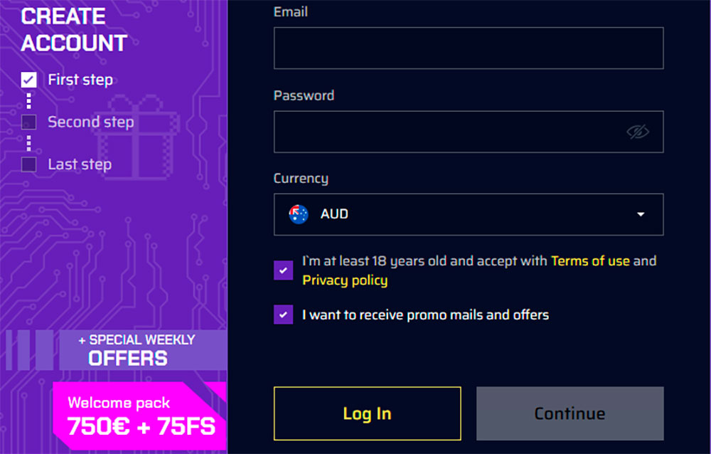 JustBit Casino Registration Registration at JustBit Casino