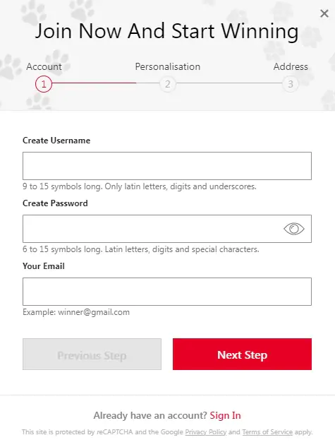 Red Dog Registration Form Red Dog Registration Form