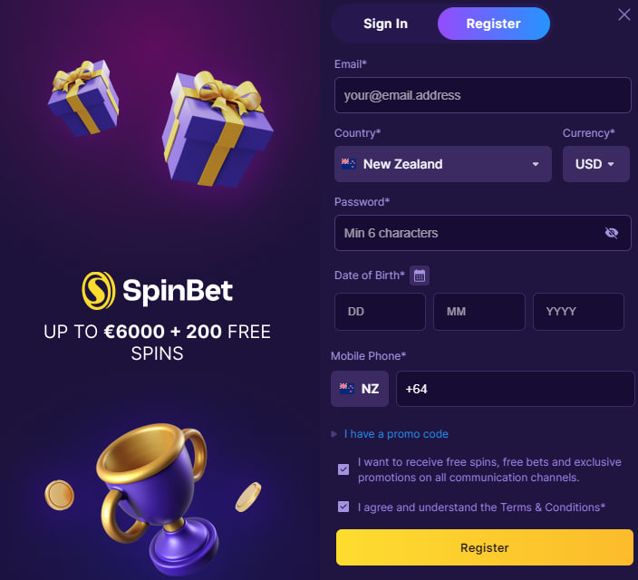 Registration Spinbet Spinbet Registration